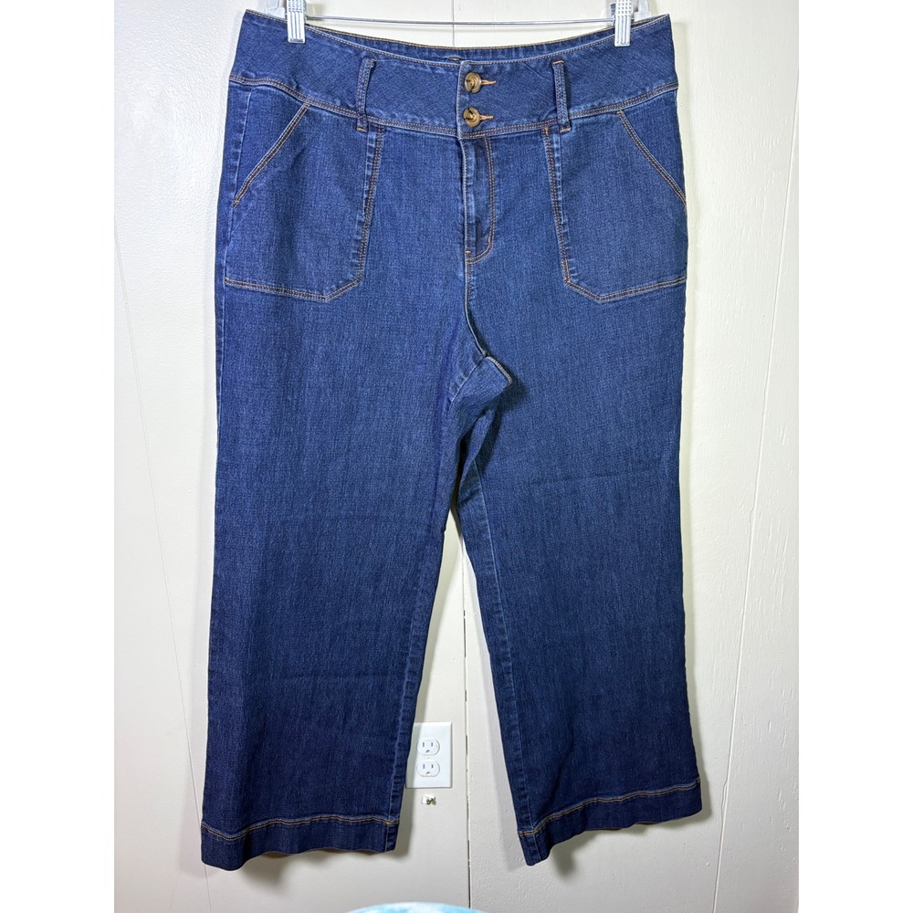 Est. 1946 Denim 18W Wide Leg Jeans Dark Wash High Rise Stretch Blue Coastal